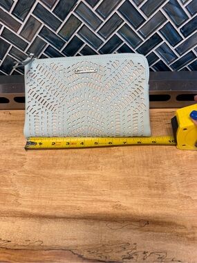 Stella & Dot Pastel Blue Laser-Cut Wristlet Clutch